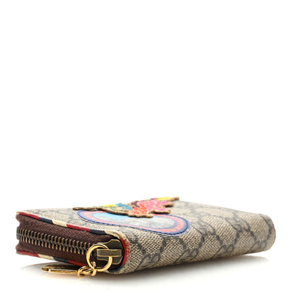 Gucci GG Supreme Monogram Night Courrier Embroidered Zip Around Card Case 4 of 6