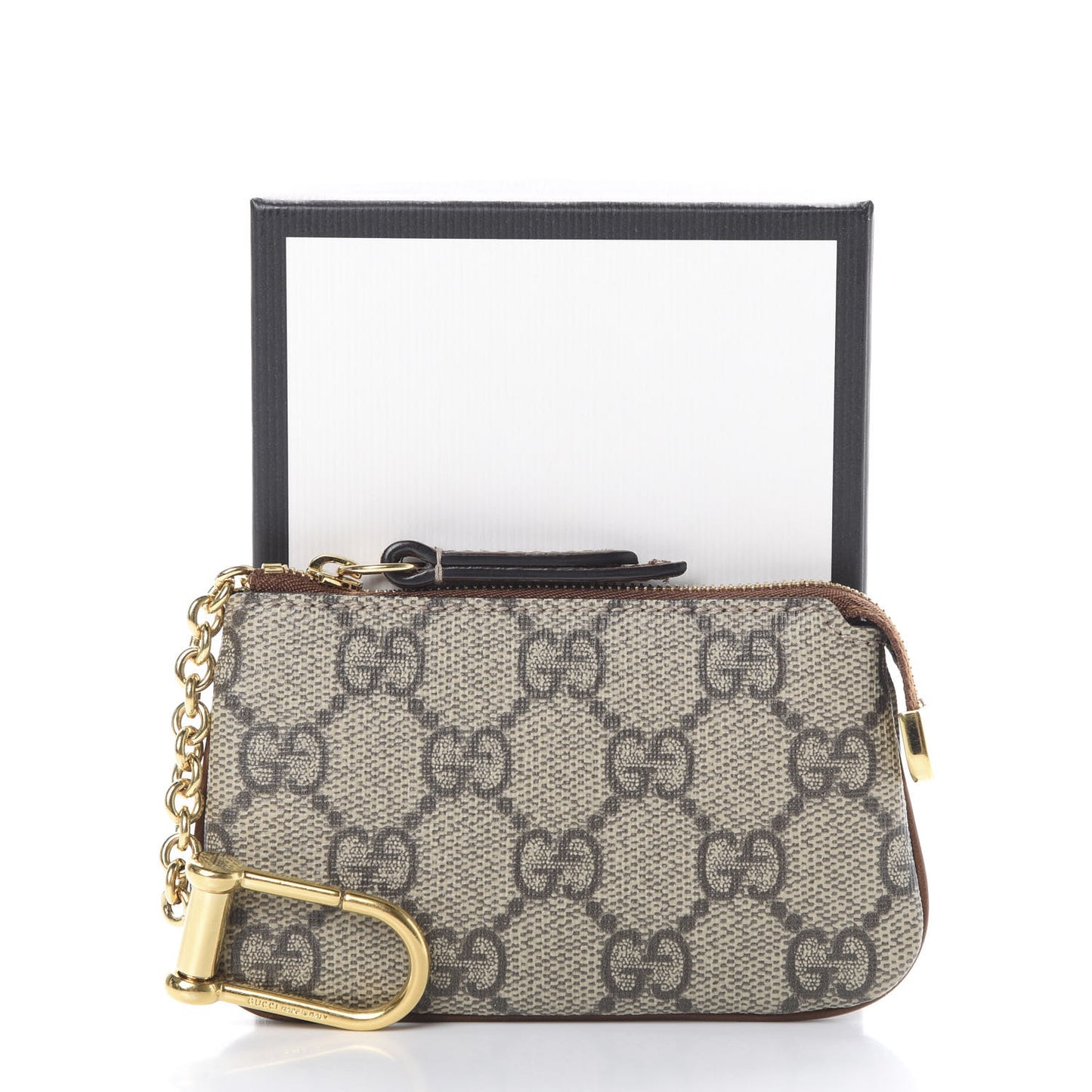 GG Supreme Monogram Key Case Brown