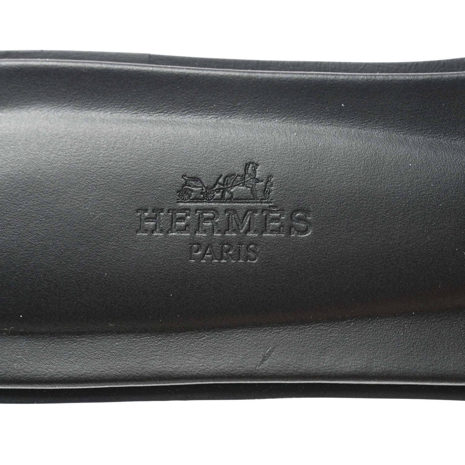 Hermes Box Calfskin Oran Sandals 39.5 Black 6 of 9