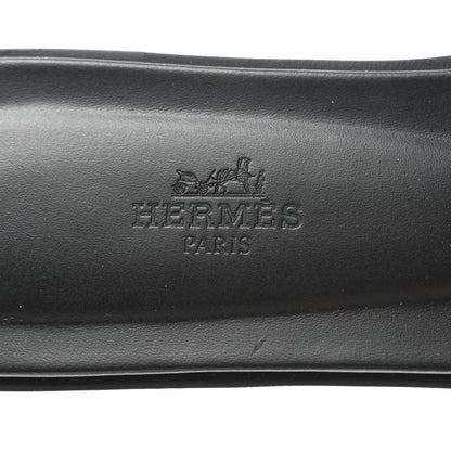Hermes Box Calfskin Oran Sandals 39.5 Black 6 of 9
