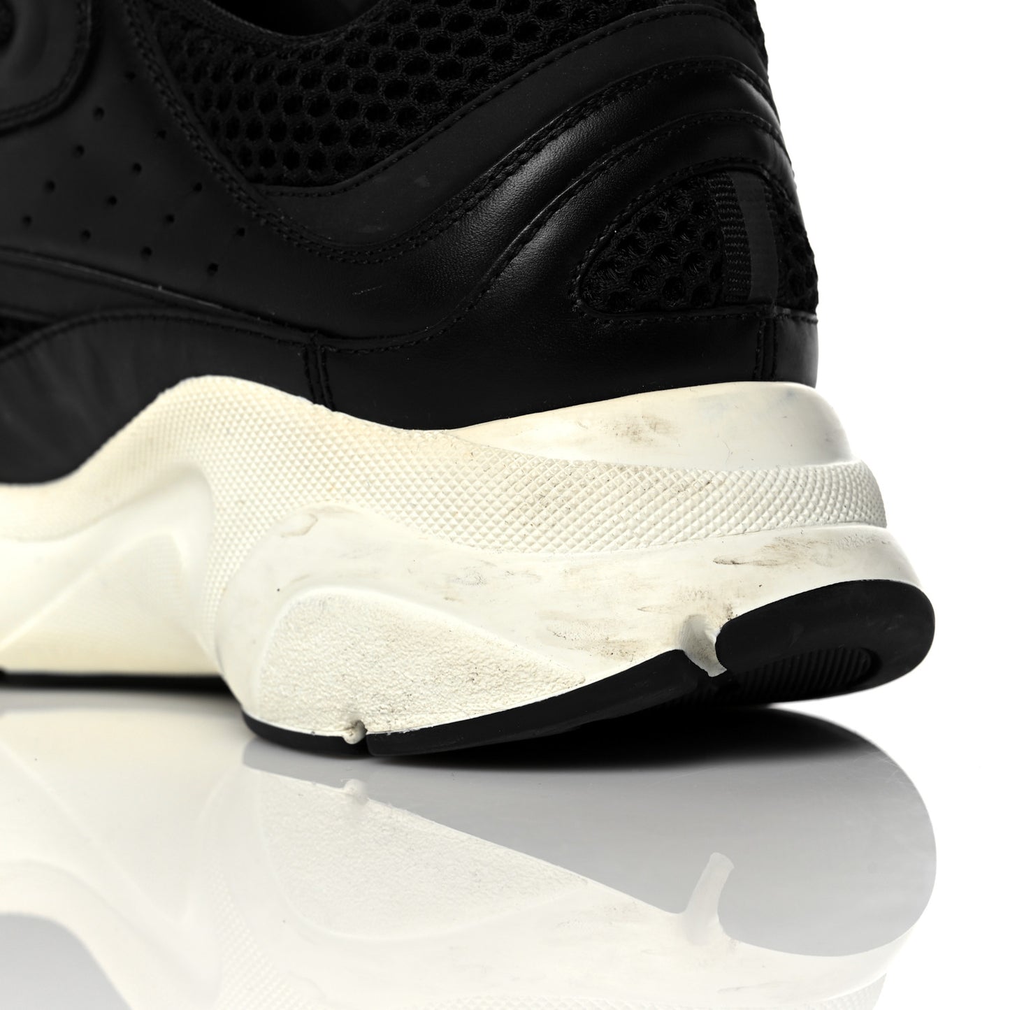 Technical Mesh Calfskin Mens B22 Sneakers 43 Black