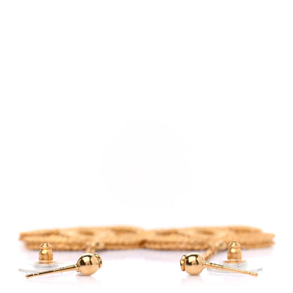 Chanel CC Drop Earrings Matte Gold 3 of 6