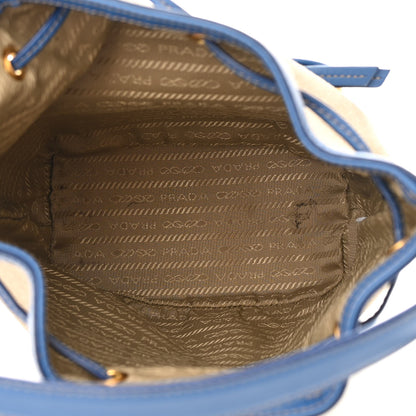 Prada Jacquard Logo Mini Bucket Crossbody Bag Corda Azzurro 5 of 15