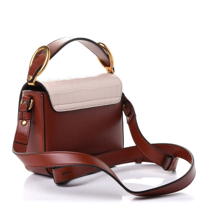Chloe Calfskin Crocodile Embossed Mini C Bag Cement Pink Caramel 3 of 7