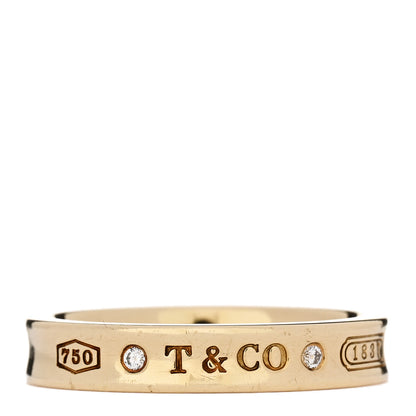 Tiffany 18K Yellow Gold Diamond Narrow 1837 Ring 56 7.5 1 of 5