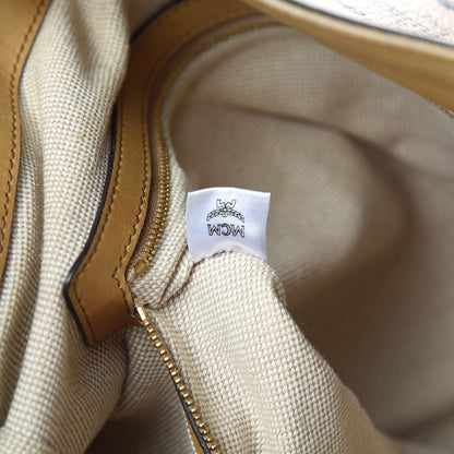 MCM Striped Visetos Shopping Tote Beige 7 of 19