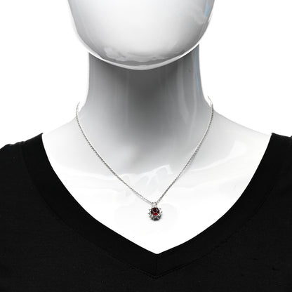Tiffany Platinum Diamond Ruby Halo Pendant Necklace 2 of 4