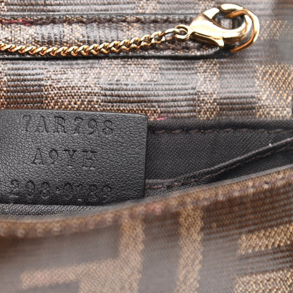 Fendi Glazed Fabric FF 1974 Nano Baguette Belt Charm Mogano Panna 7 of 10