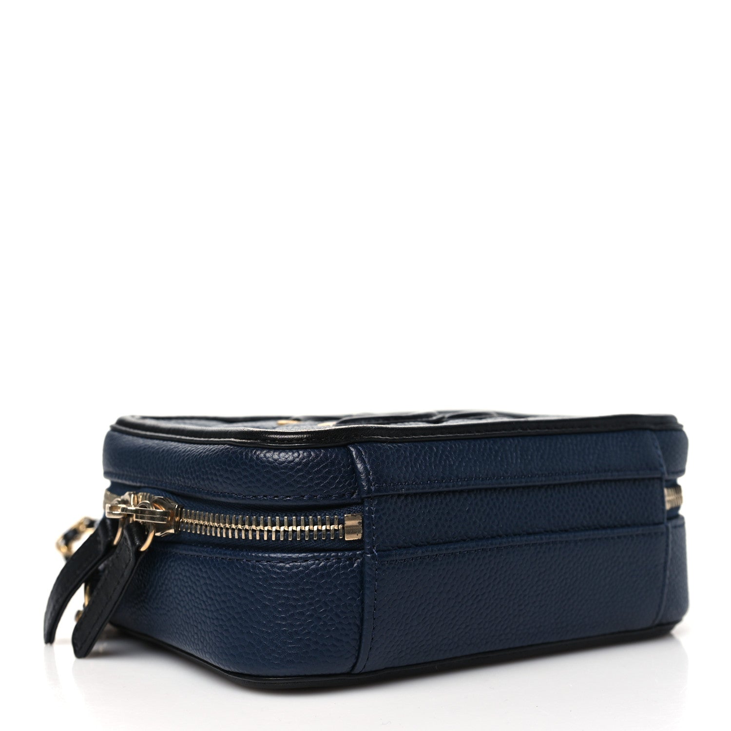 Chanel Caviar Quilted Small CC Filigree Vanity Case Navy Black 4 of 11