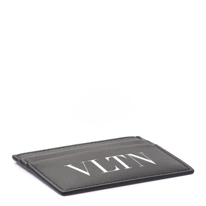 Valentino Garavani Calfskin VLTN Card Holder Black White 4 of 7