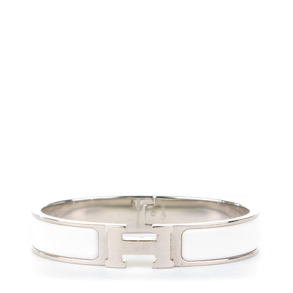 Hermes Enamel Narrow Clic Clac H Bracelet PM White 1 of 4