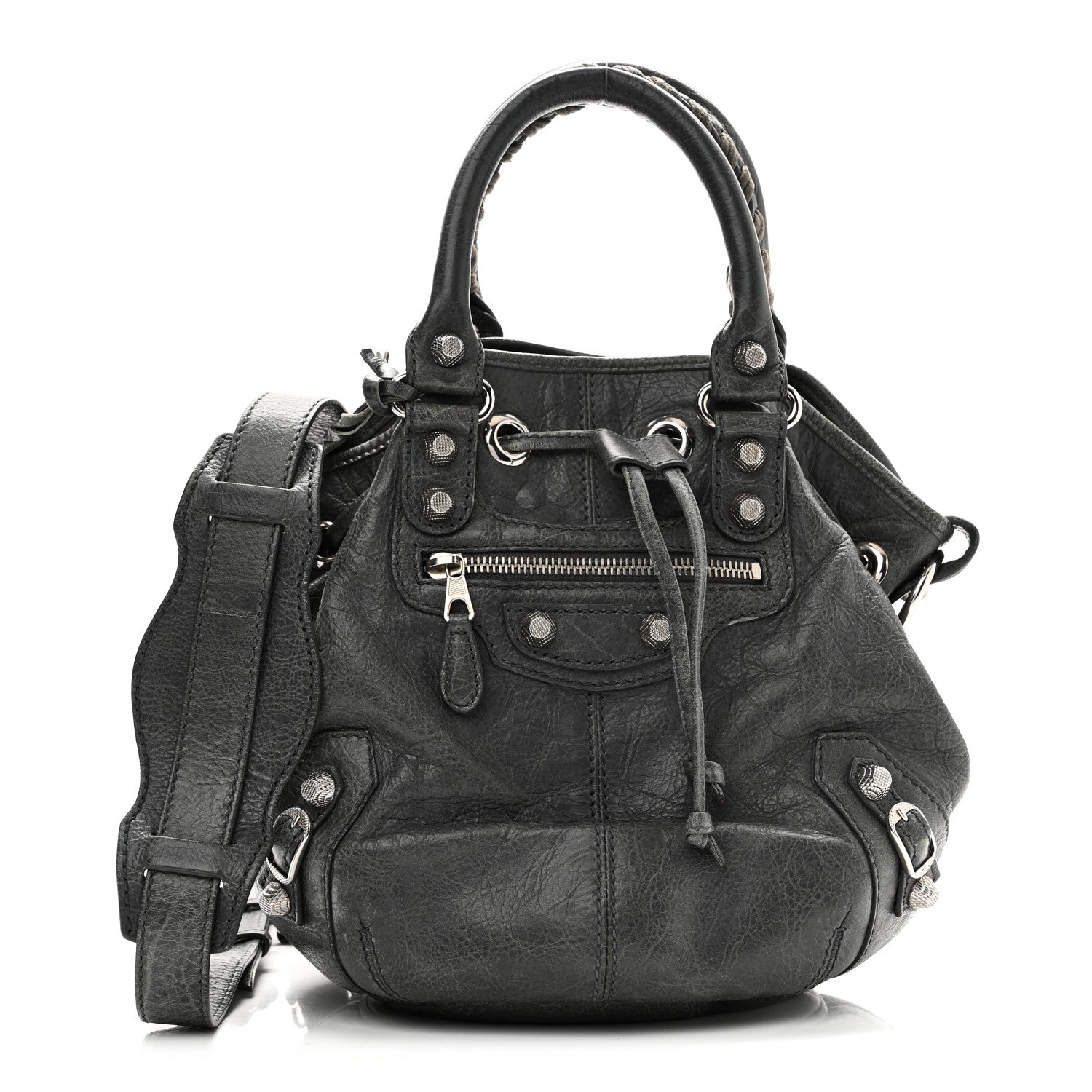 Balenciaga Agneau Giant 12 Silver Hardware Mini Pompon Gris Fossile 1 of 11