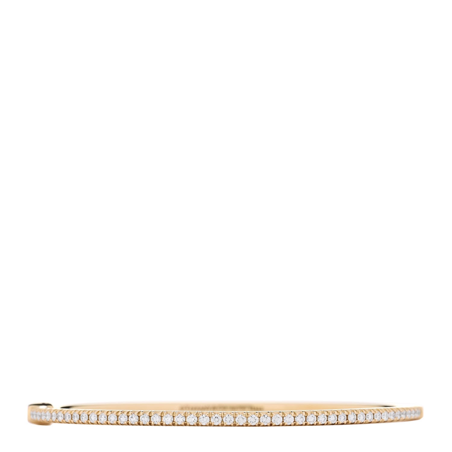 Tiffany 18K Yellow Gold Diamond Metro Hinged Bangle Bracelet 1 of 4