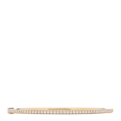 Tiffany 18K Yellow Gold Diamond Metro Hinged Bangle Bracelet 1 of 4