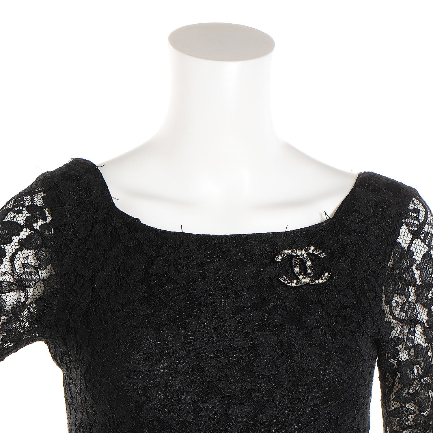 Chanel Ruthenium Pearl Large CC Brooch Black 2 of 5