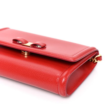 Salvatore Ferragamo Hammered Calfskin Vara Bow Minibag Red 8 of 8