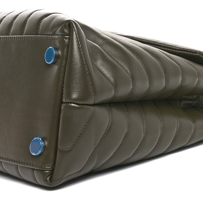 Saint Laurent Calfskin Y Quilted Monogram Large Loulou Chain Satchel Kaki Fonce 10 of 10