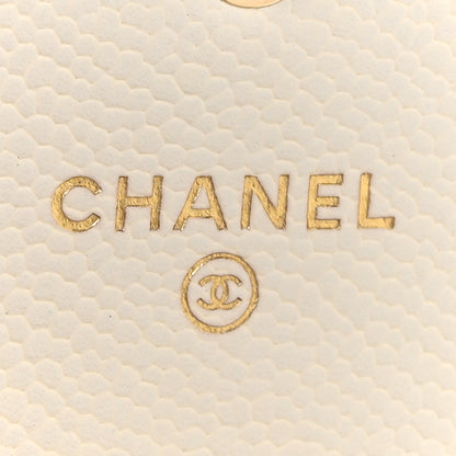 Chanel Caviar Quilted Boy Card Holder On Chain White 6 of 12