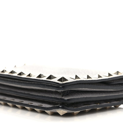 Valentino Garavani Pebbled Calfskin Rockstud Wallet On Chain Pastel Grey 8 of 10