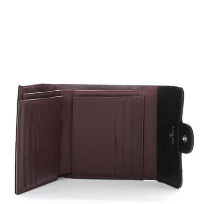 Chanel Lambskin Quilted Compact Flap Wallet Black 5 of 9