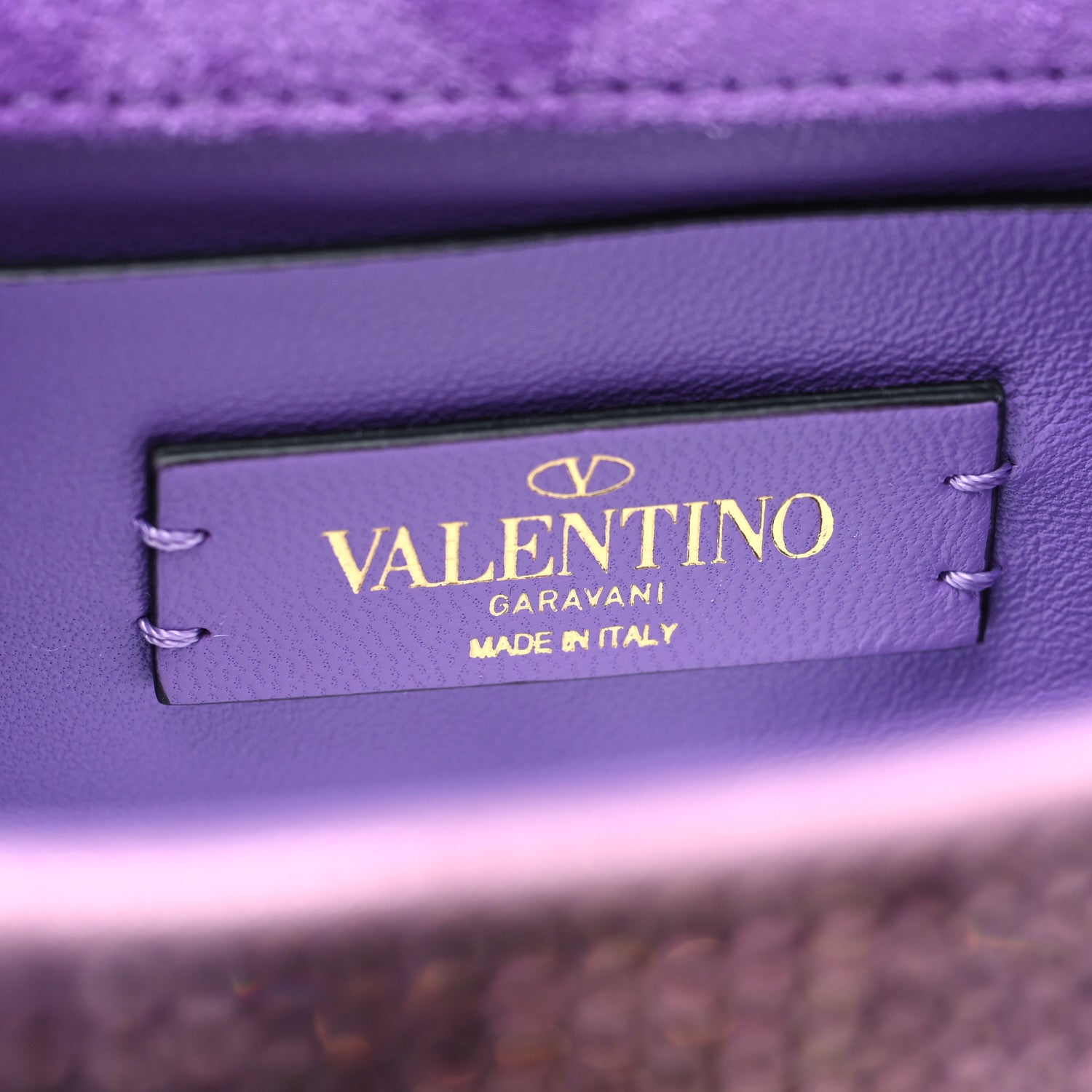 Valentino Garavani Crystal Suede Small Roman Stud Shoulder Bag Light Amethyst Glicine 6 of 9