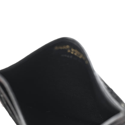 Saint Laurent Grain De Poudre Matelasse Chevron Monogram Credit Card Case Black 5 of 11
