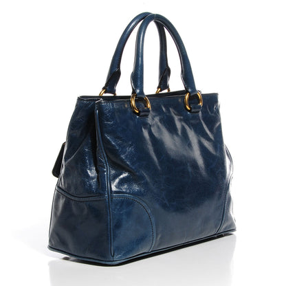 Prada Vitello Shine Tote Denim 3 of 9