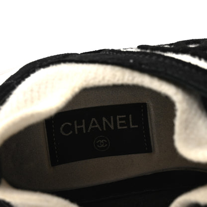 Chanel Fabric Suede Calfskin CC Sneakers 38 White Black 7 of 8