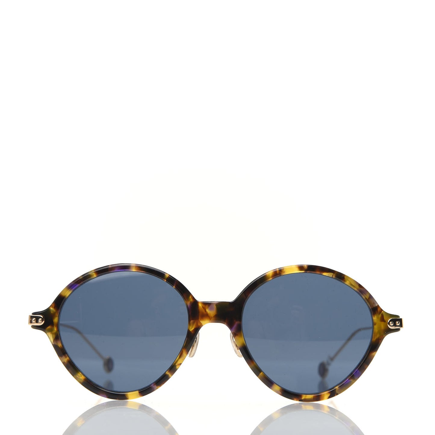 Acetate Leaf Print Umbrage Round Sunglasses Green Foliage