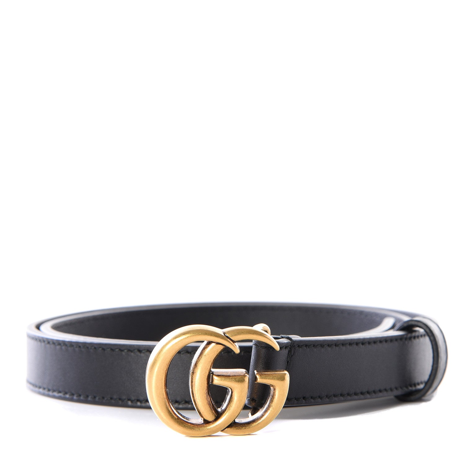 Gucci Calfskin Double G 20mm Belt 80 32 Black 1 of 8