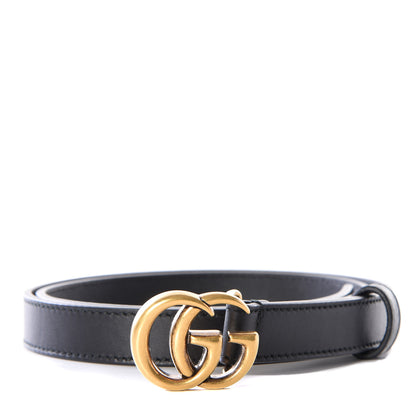 Gucci Calfskin Double G 20mm Belt 80 32 Black 1 of 8