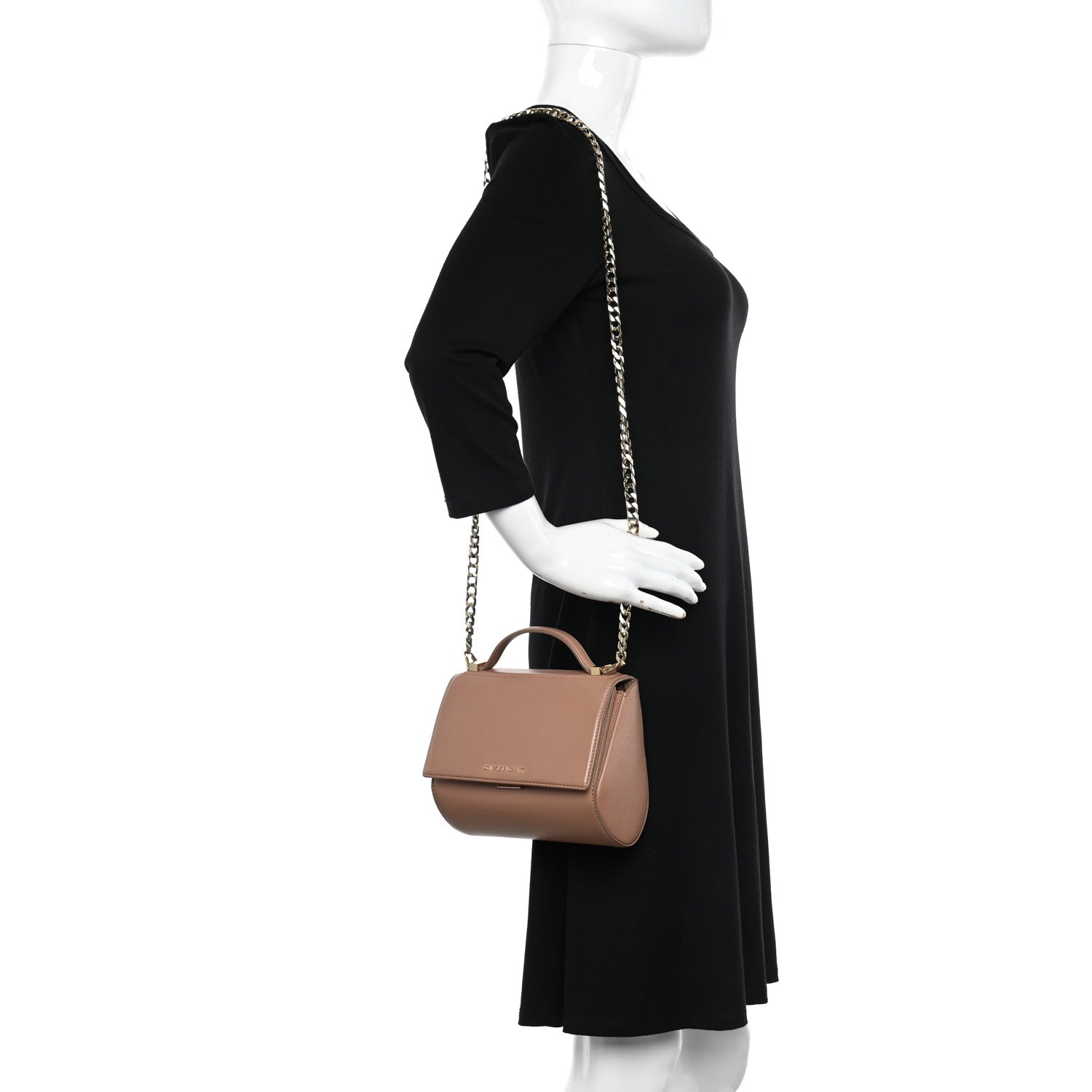 Givenchy Textured Calfskin Mini Pandora Box Chain Crossbody Bag Old Pink 2 of 14