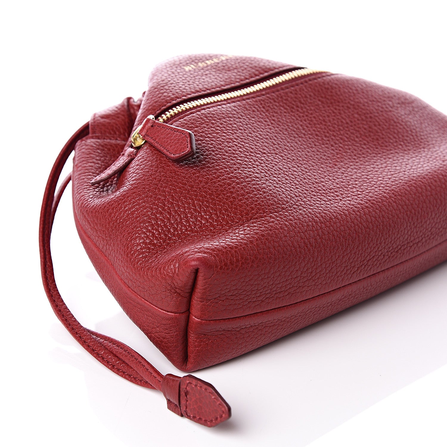 Burberry Grainy Calfskin Drawstring Pouch Red 7 of 9
