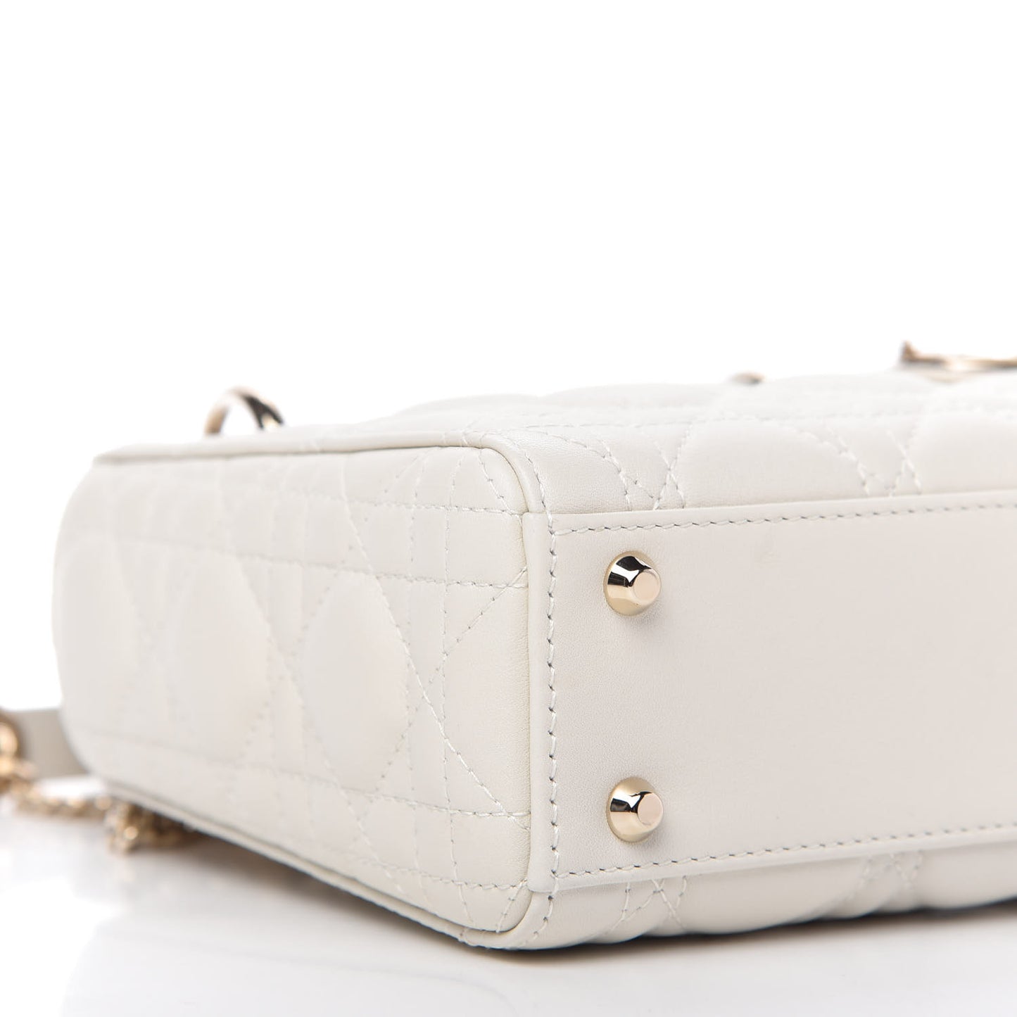 Lambskin Cannage Mini Lady Dior White