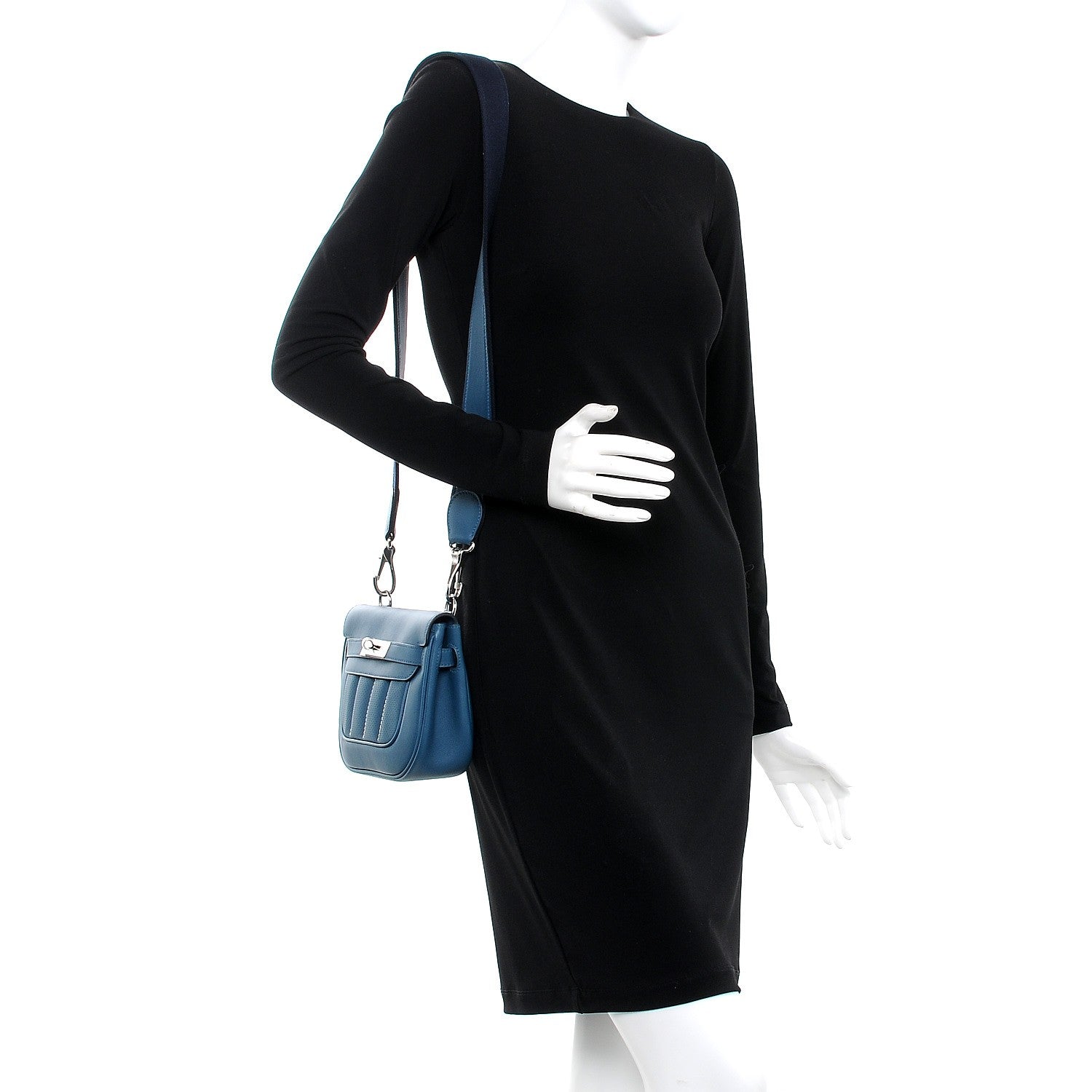 Hermes Veau Swift Mini Sac Berline Bleu Thalassa 2 of 9