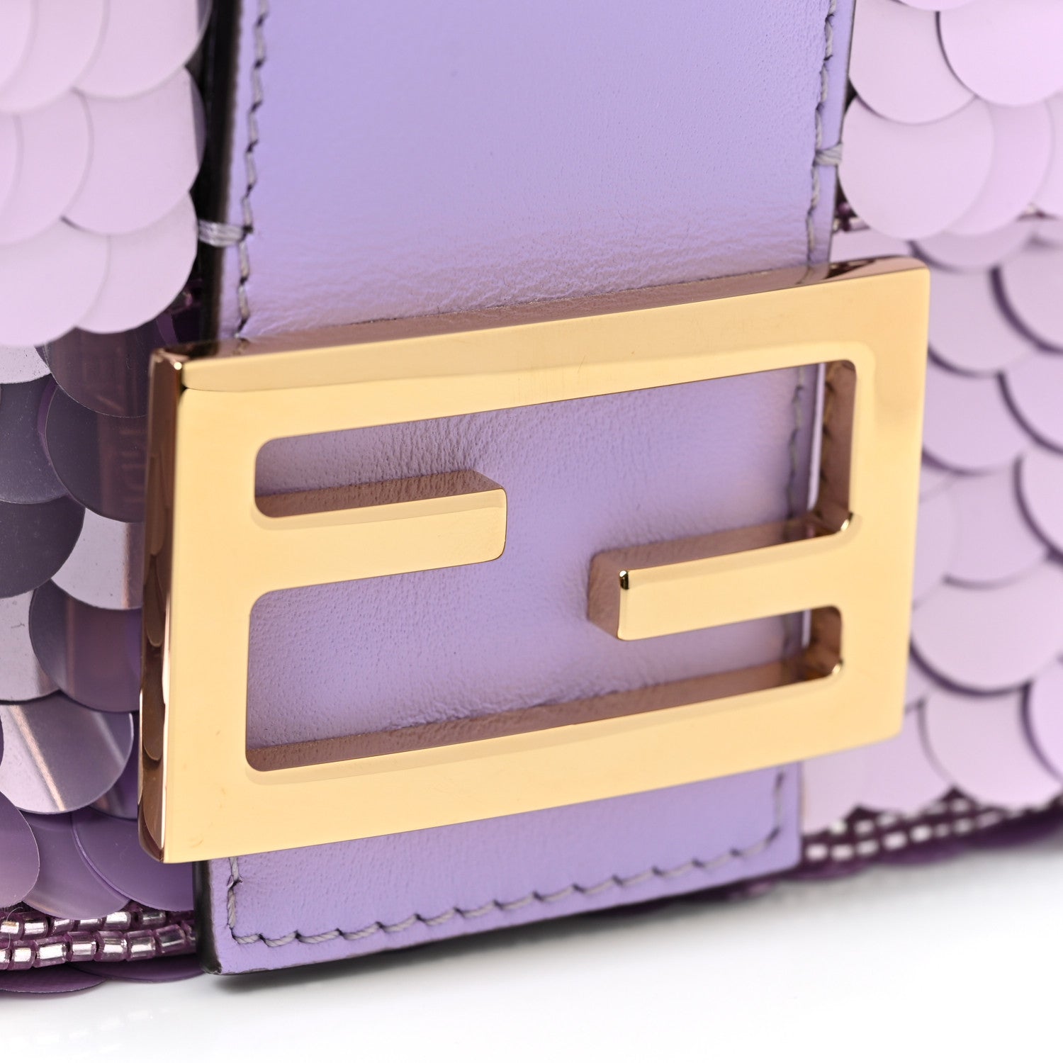 Fendi Satin Sequin Paillettes Shiny Nappa Mini Baguette 1997 Lilla 16 of 18