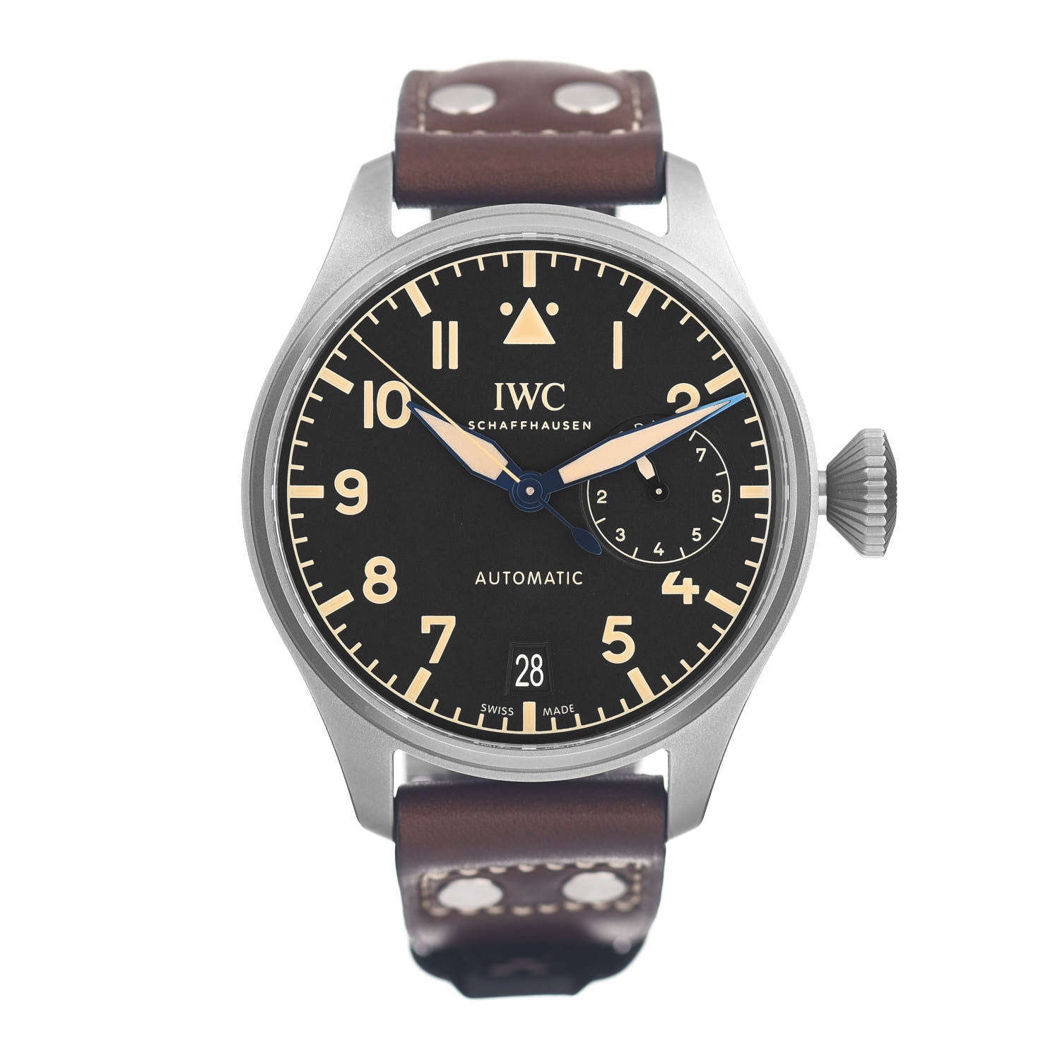 IWC Titanium Calfskin 46mm Big Pilot Heritage Automatic Watch Black IW501004 1 of 5