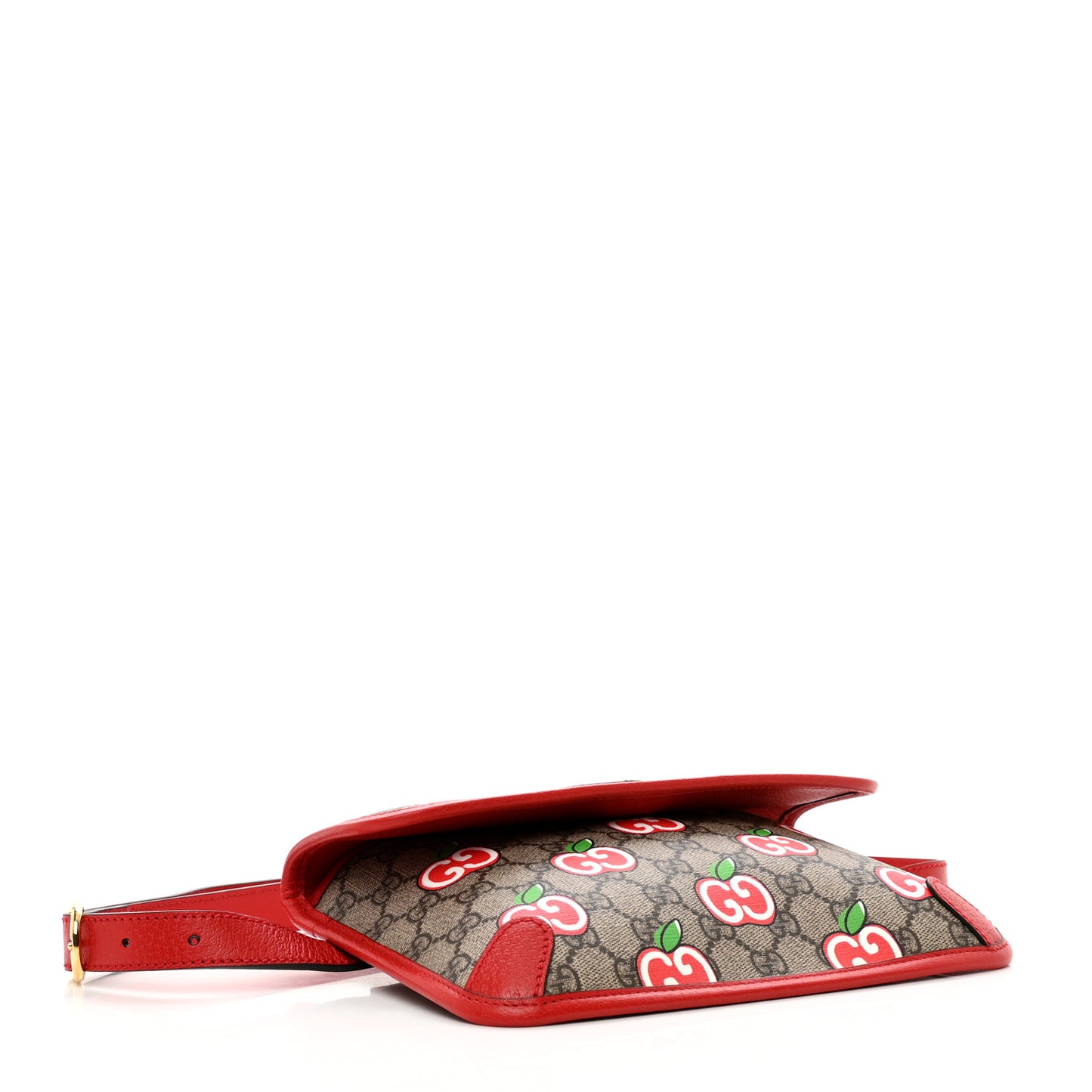GG Supreme Monogram Apple Interlocking G Belt Bag Beige Multicolor Lobster Red