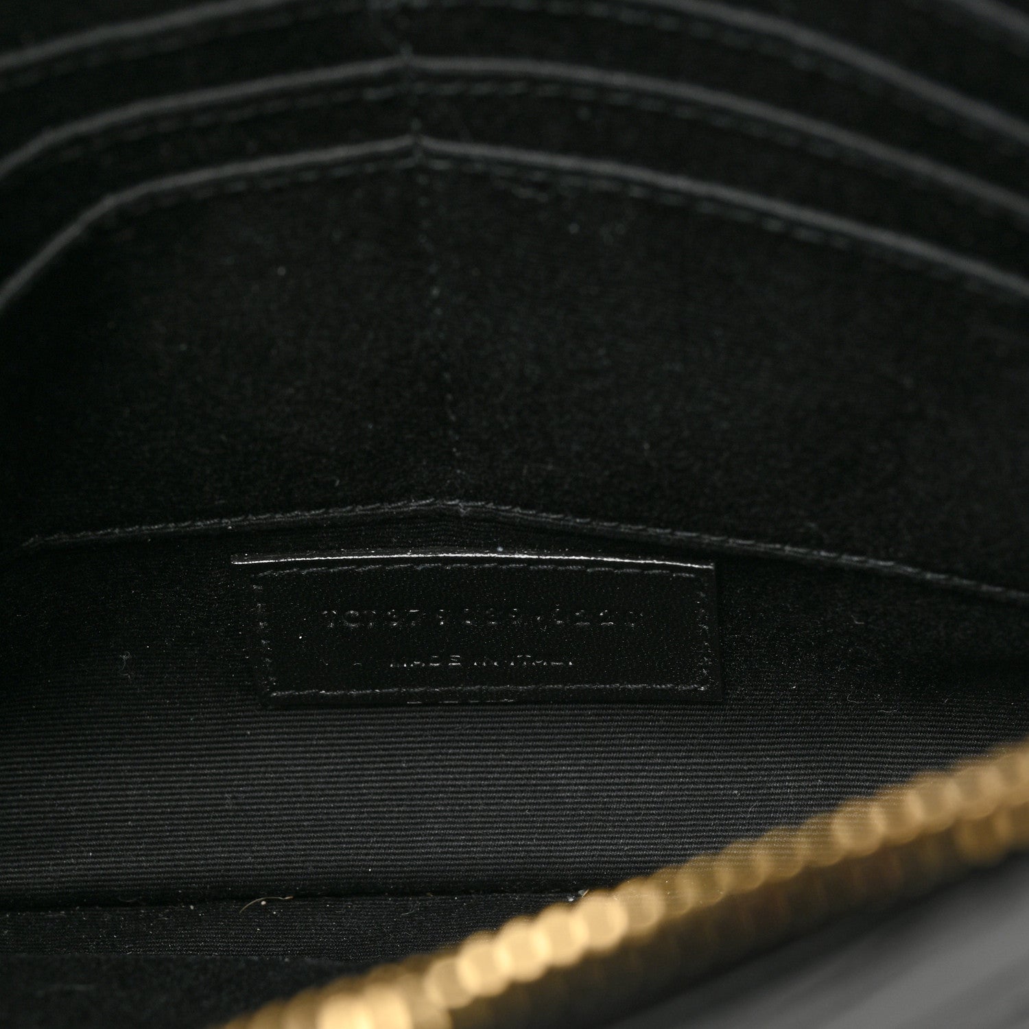 Saint Laurent Calfskin Matelasse Chevron Monogram Tablet Pouch Black 7 of 9