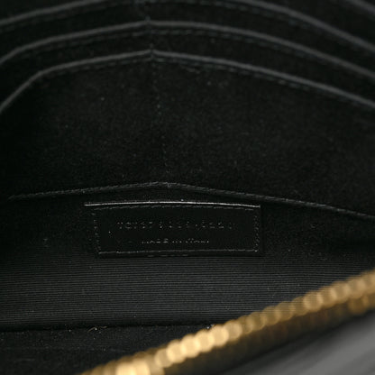 Saint Laurent Calfskin Matelasse Chevron Monogram Tablet Pouch Black 7 of 9