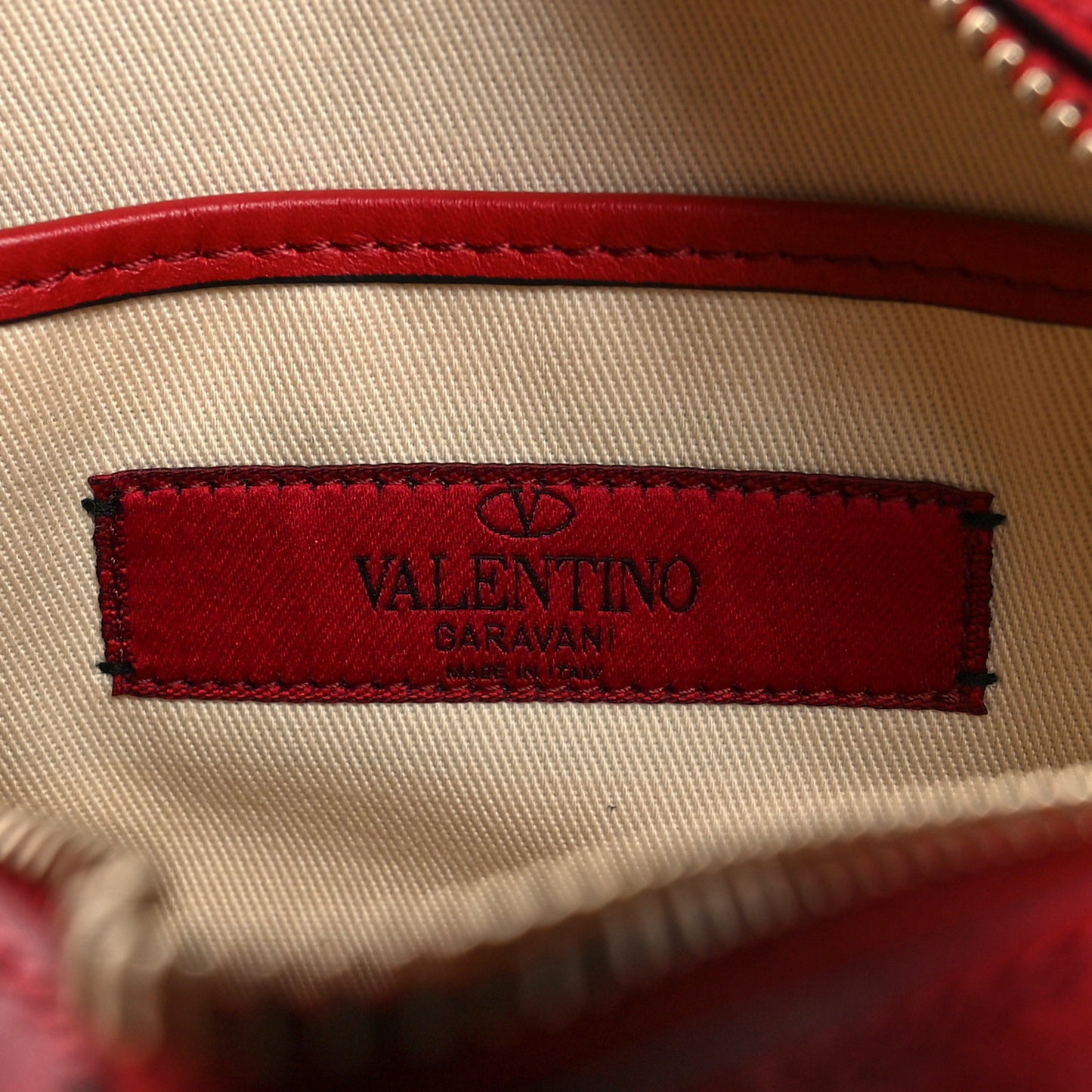 Calfskin Monochrome Rockstud Camera Crossbody Bag Rosso Valentino