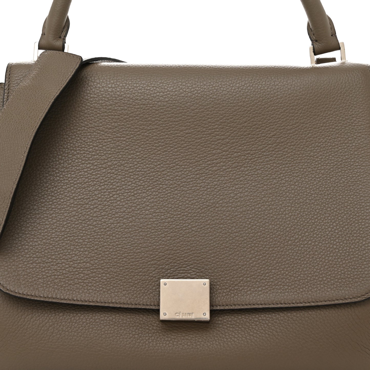 Drummed Calfskin Suede Medium Trapeze Souris