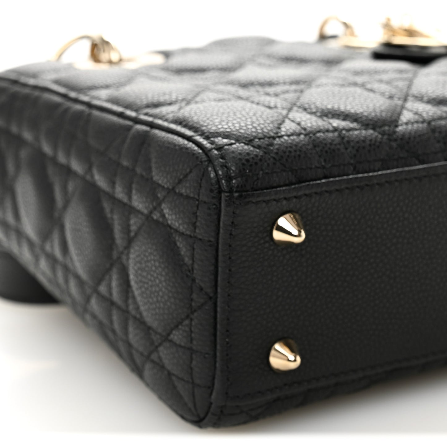 Grained Calfskin Cannage Small Lady Dior Black