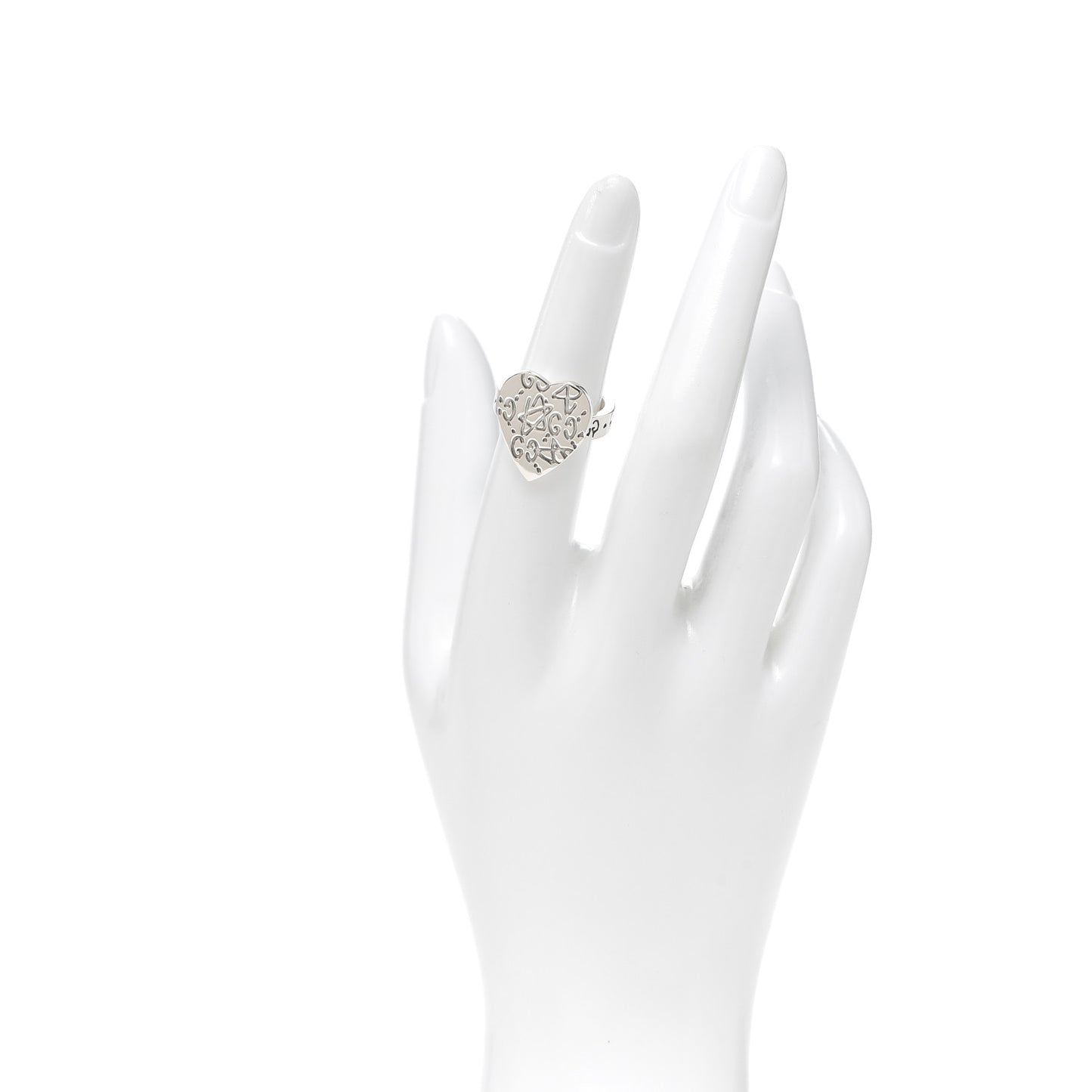 Sterling Silver GucciGhost Heart Ring 52 6