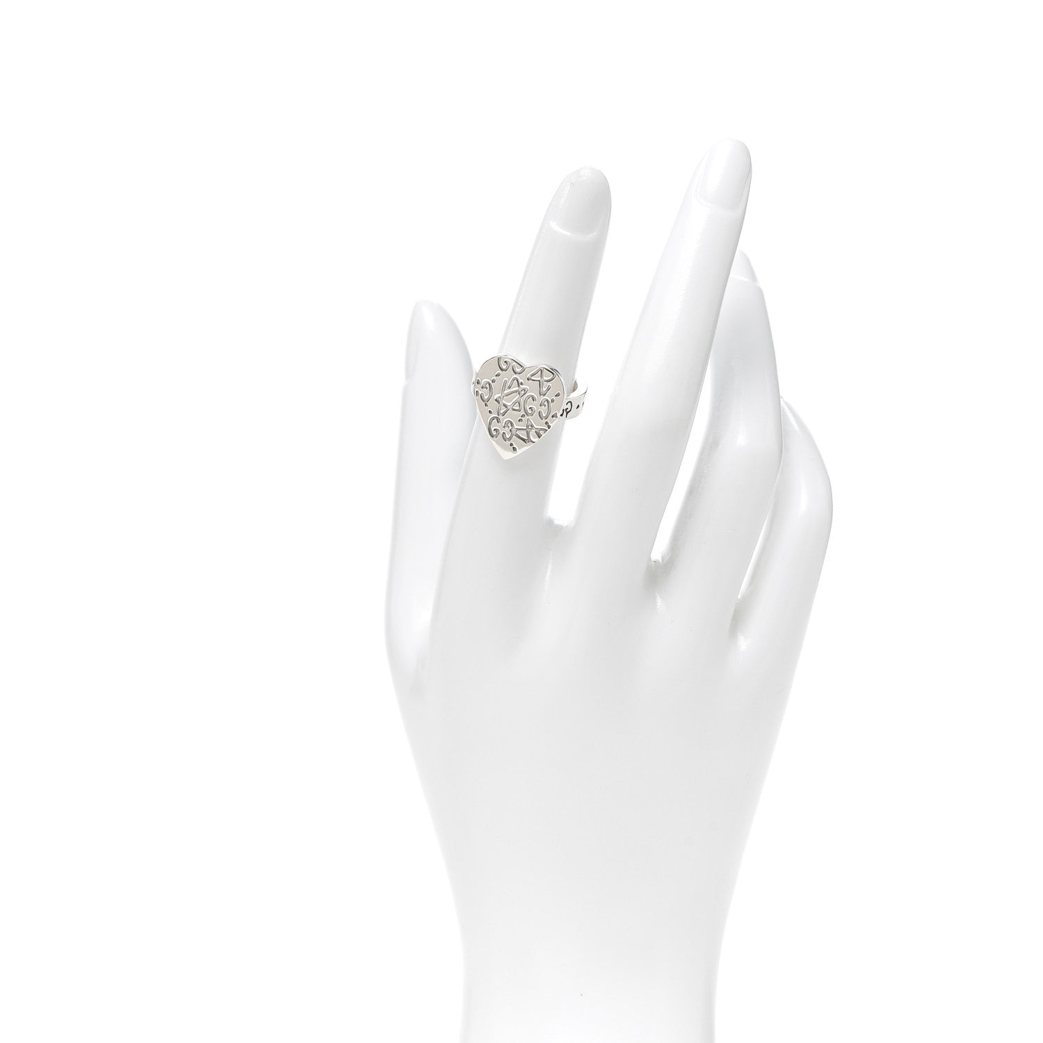 Gucci Sterling Silver GucciGhost Heart Ring 52 6 2 of 6
