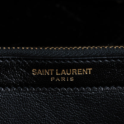 Saint Laurent Velvet Monogram Chain Wallet Black 6 of 8