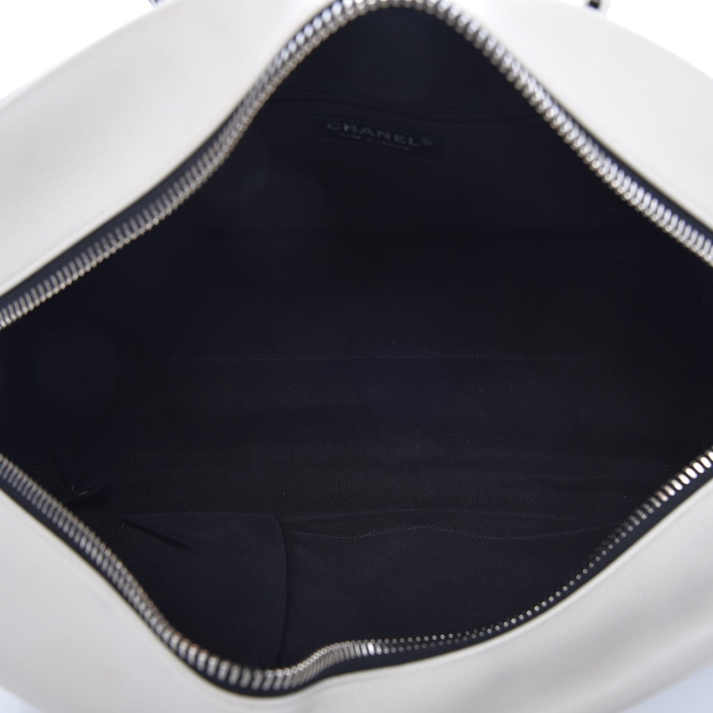 Calfskin Timeless Duo Bowling Bag White Black