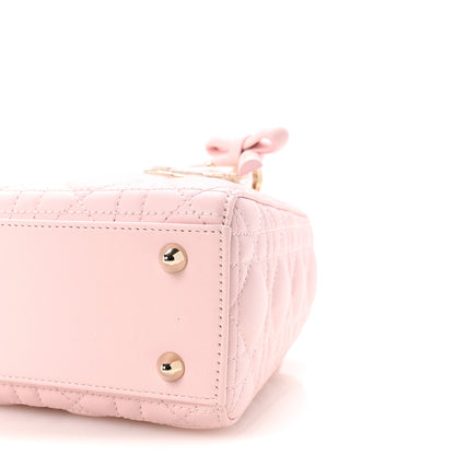 Christian Dior Lambskin Cannage Small Lady Dior Rose Soupir 9 of 9