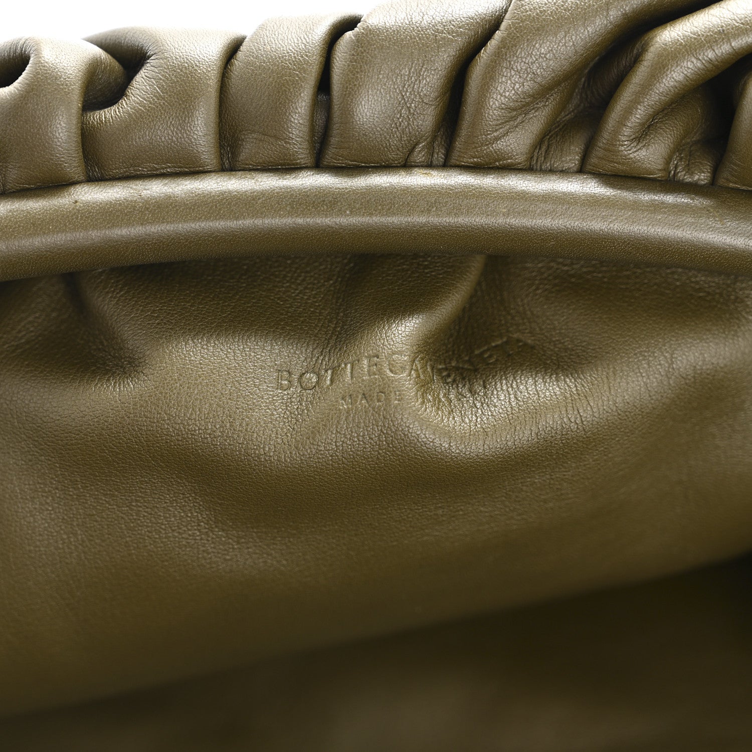 Bottega Veneta Smooth Butter Calf The Pouch Oversized Clutch Kaki Fondent 6 of 10