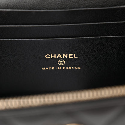 Chanel Lambskin Quilted Small Top Handle Vanity Case With Chain Black 6 of 11